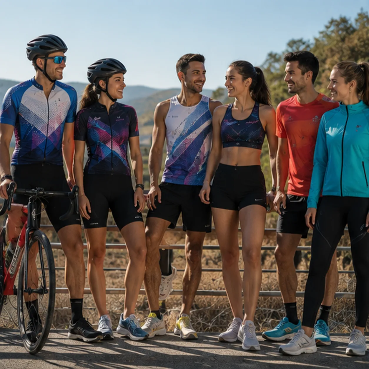Des clients ANAELI portant des tenues sportives personnalisées