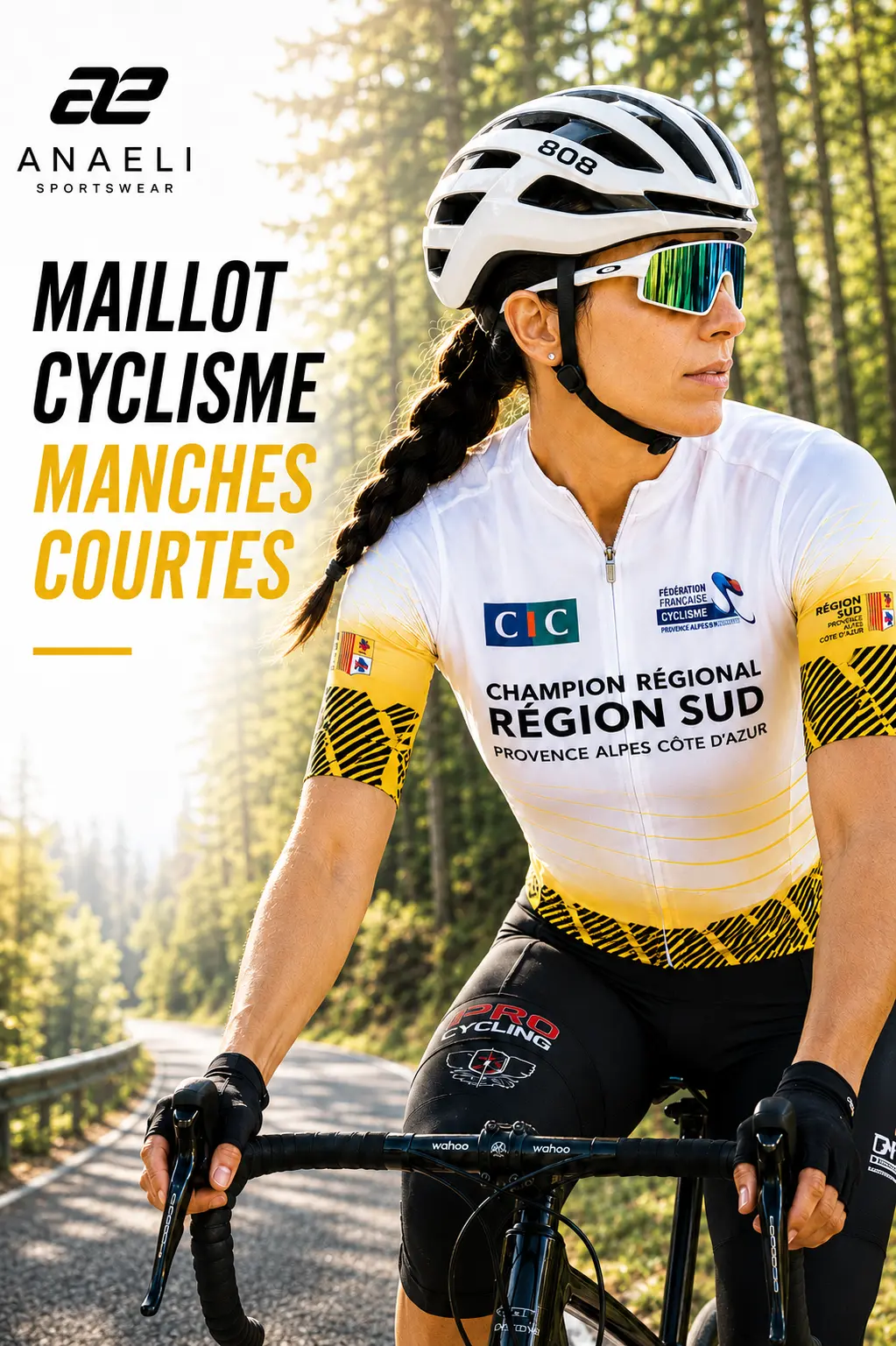 Maillot de cyclisme à manches courtes personnalisé